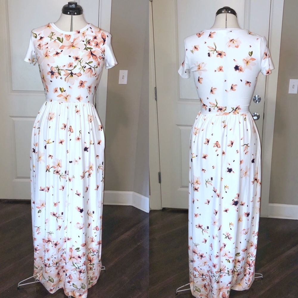 Cherry blossom ombré maxi dress